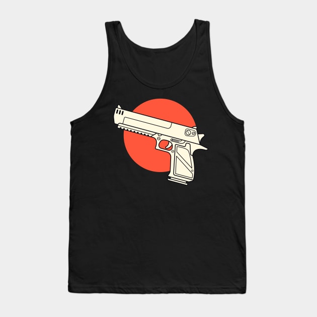 Retro Pistol Weapon Japanese Style Tank Top by anubis1986